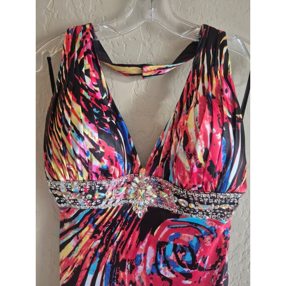 Vibrant Multicolor Maxi Dress size 8 - Picture 3 of 7
